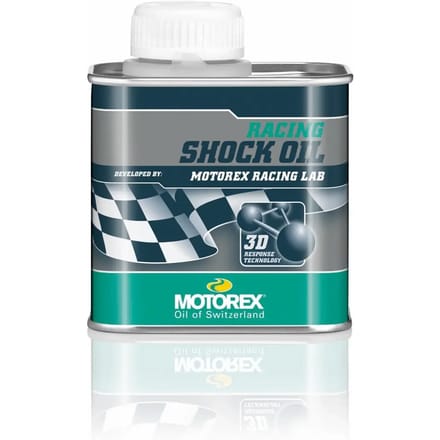 Schokdemperolie tinnen fles Motorex Racing