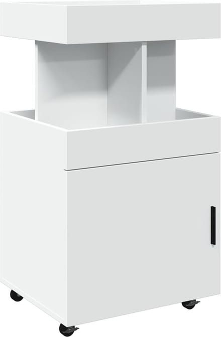 vidaXL - Drankkar - 50x41x89 - cm - bewerkt - hout - wit
