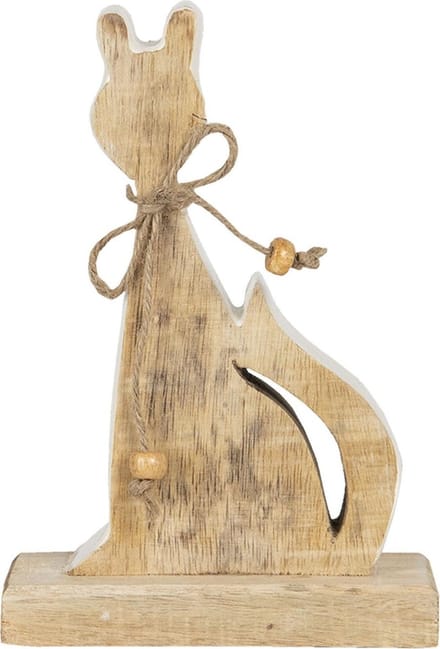 Clayre & Eef Decoratie Kat 11x3x16 cm Bruin Hout