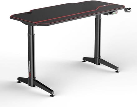 IVOL Gaming bureau Elektrisch verstelbaar 140x66cm - Zwart met Rood