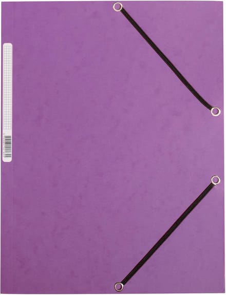 Q-CONNECT elastomap, A4, 3 kleppen en elastieken, karton, paars, PAK VAN 10