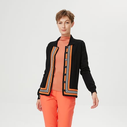 Vest met contrasterende randen