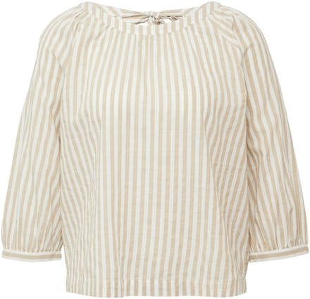 loose fit blouse met korte mouwen van mix van viscose en katoen