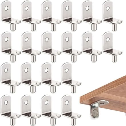 20 vernikkelde L-vormige plankdragers