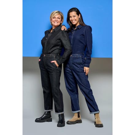 Caroline Tensen Rana Blouse Denim Zwart