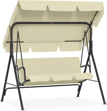 ACXIN 3-zits tuinschommel zonnedak 200kg 175.5x110x152 - Beige