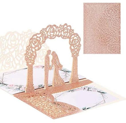 3D Pop-up Huwelijksuitnodiging – Creatieve Bruiloftskaart met Luxe Ontwerp