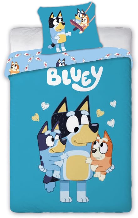 Bluey dekbedovertrek Loving Moments 100 x 135 cm - 40 x 60 cm - katoen