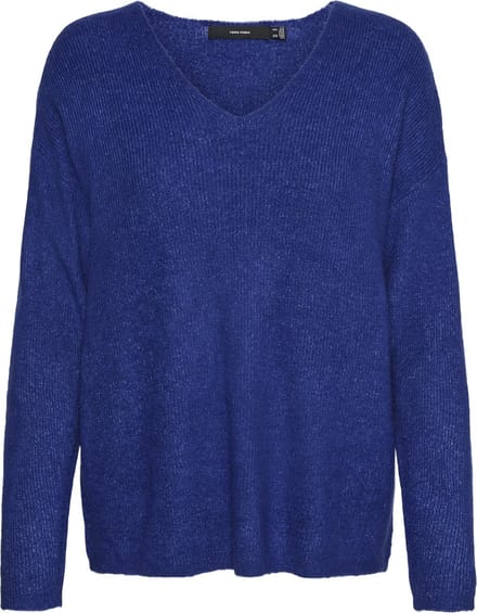Vero Moda Trui Vmcrewlefile Ls V-neck Blouse Noos 10233357 Surf The Web/melange Dames Maat - S