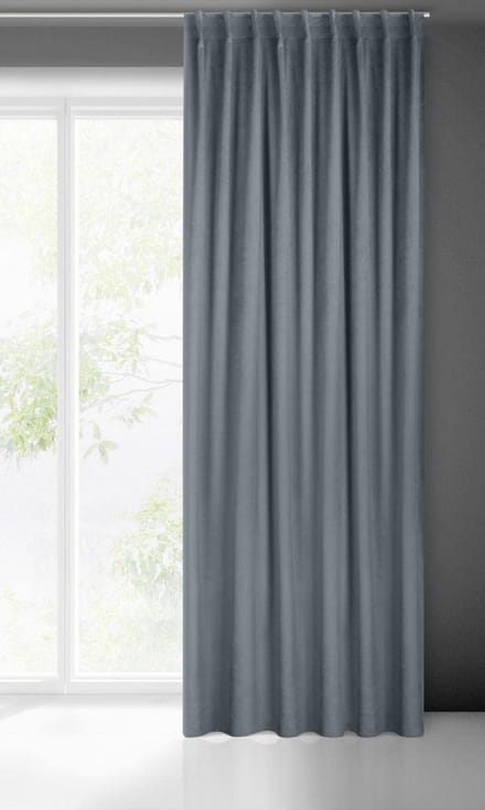 Luxe fluwelen gordijn met plooiband 140 x 300 cm Effen Kleur