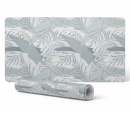 Designer beschermlaptopmat met bladeren in pastelkleuren, 100x50 cm