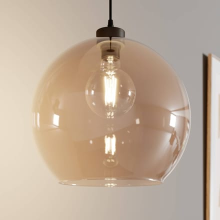 TK Lighting Hanglamp Cubus, amber, glas, Ø 30 cm, E27