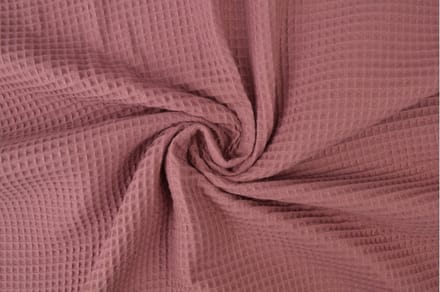 Wafelstof - 1 meter - Per meter - Donker oud roze - 150cm breed