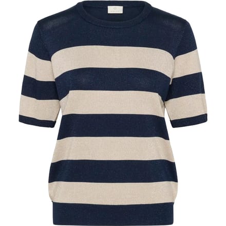 Kaffe T-shirt Karegina Striped Pullover 10510652 Midnight/feather Wide Stripe Dames Maat - M