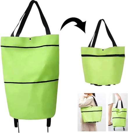 Boodschappentrolley - Opvouwbare winkelwagen - 20 l - Groen