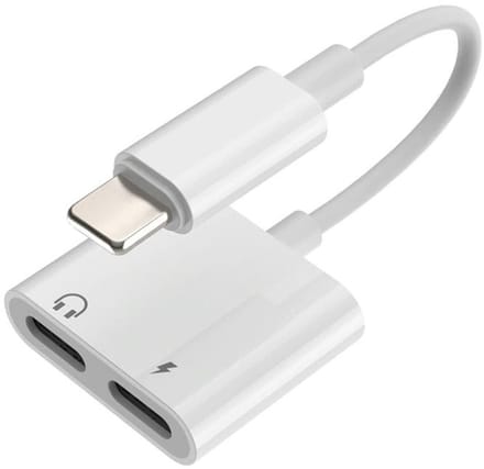 4 in 1 Oplaad Adapter - Geschikt Voor Apple iPhone 12 - 80 mm - Wit