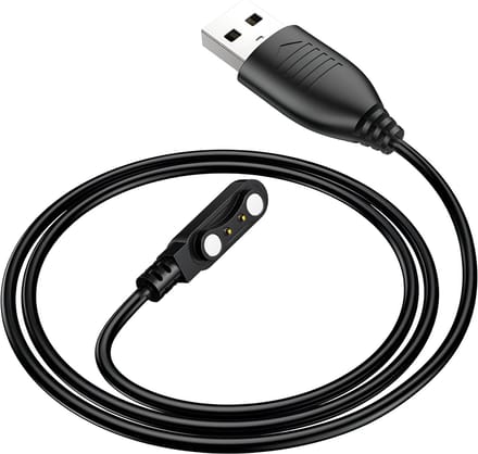 Hoco, Magnetische Smartwatch Oplaadkabel - 2-pins naar USB - 60cm, Zwart