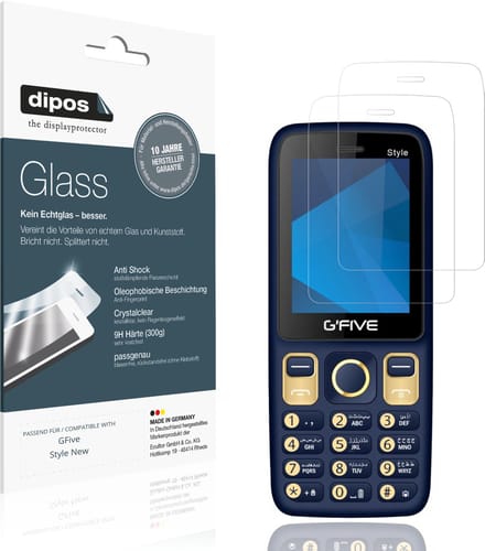 dipos – 2x Pantserfolie geschikt voor GFive Style New | 9H Screenprotector