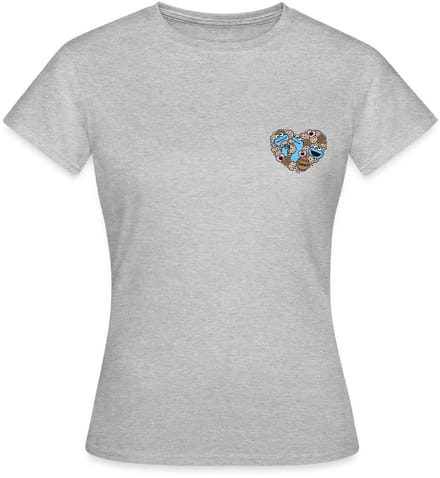 Sesamstraat Koekiemonster Hart T-Shirt Dames