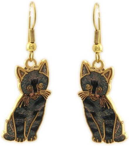 Behave Oorbellen hangers poes grijs