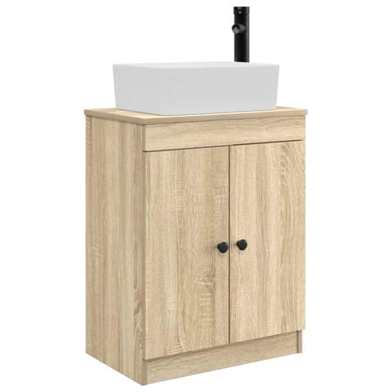 vidaXL - Badkamer - Vanity - met - Wastafel - Sonoma - Eiken - 54 - x - 35 - x - 83 - cm