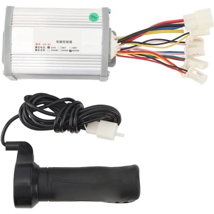 Elektrische Fiets Geborstelde Motor Controller Kit Borstelmotor Snelheidsregelaar met Draaigreep Set 24V white