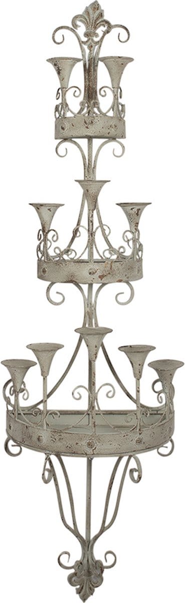 Clayre & Eef Kandelaar 44x21x144 cm Groen Metaal