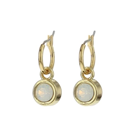 BIBA 80313 Oorhangers goud White Opaal