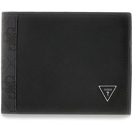 GUESS Leren portemonnee Sydney Bifold Black zwart