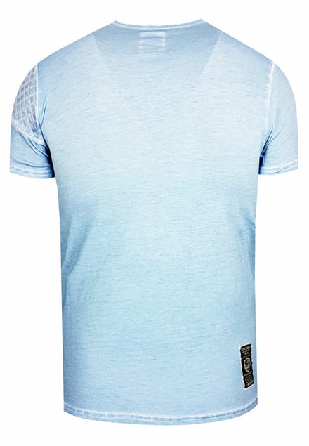 Olie-gewassen T-shirt met knoopsluiting
