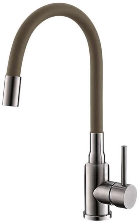 Alveus Mintas - Keukenkraan met flexibele arm, geborsteld rvs/beige 1144429