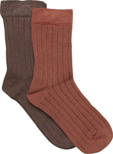 Minymo kindersokjes (set van 2) Cocoa Brown