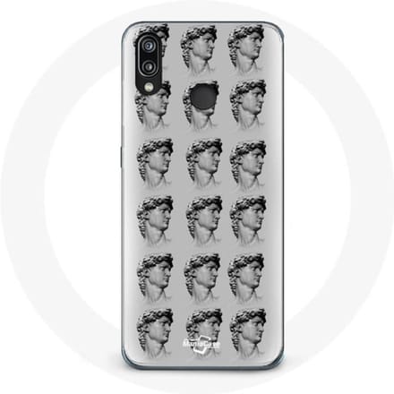Hoesje voor Huawei P20 Lite Standbeeld grijze achtergrond grijs
