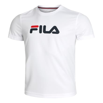 Fila Logo T-shirt Heren-Wit,Donkerblauw