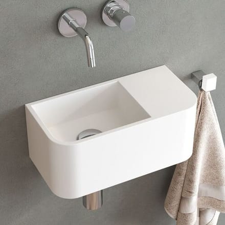 Kronenbach Stone hand wash basin 38 x 19 cm, basin left without tap hole KB137509BK