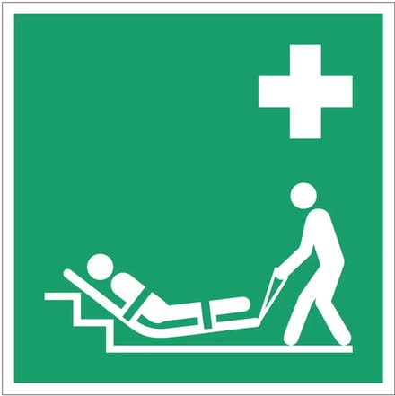 Evacuatiematras bord – E067 | gecoat dibond materiaal | 10 x 10 cm
