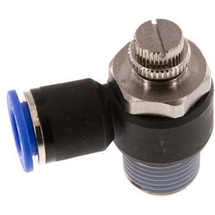 L-stuk Regelventiel 12 mm - R1/2'' Regeling-Uit Messing/Nylon