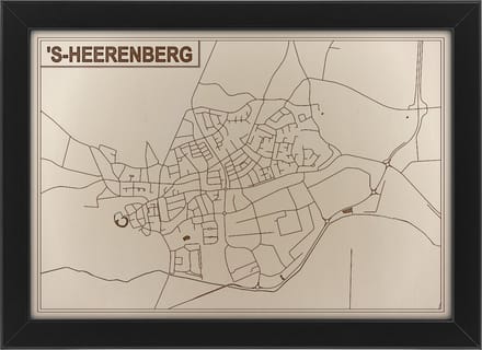 Houten stadskaart van 's-Heerenberg