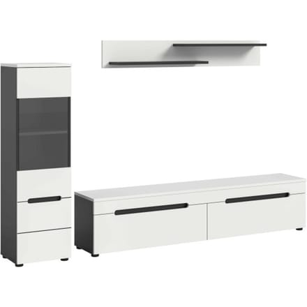 Canu woonkamercombinatie staand-hangend wit NB Basalt NB Abs. wit NB - 33x221x141cm