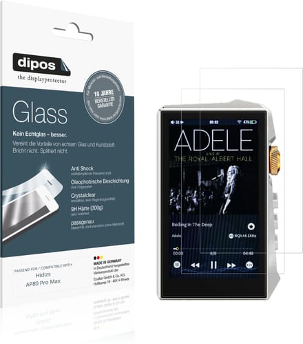 dipos – 2x Pantserfolie geschikt voor Hidizs AP80 Pro Max | 9H Screenprotector