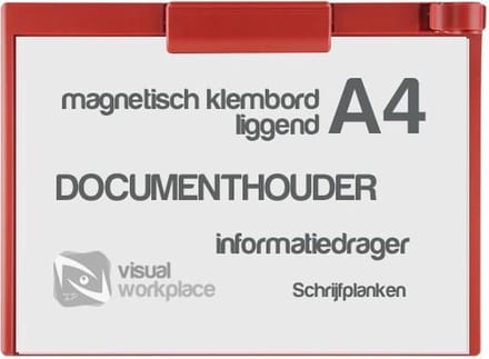 Klembord magnetisch A4 (liggend) - Rood