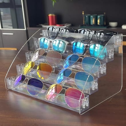 Acryl Zonnebril Organizer - 10 Stuk Brillen Display Case met 5 Tiers