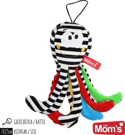Hencz Toys - Mini Octopus - Zwart-wit - Voor Baby's - Contrast-ondersteuning