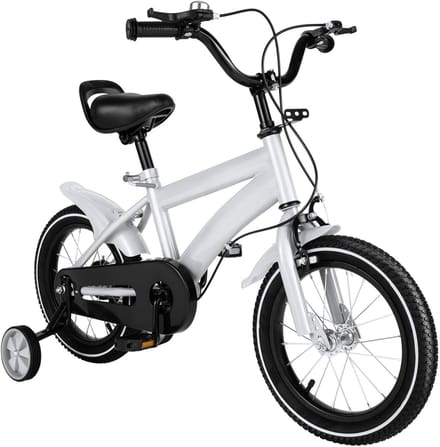 Kinderfiets - Loopfiets - Eerste fietservaring - Met zijwieltjes - 14 inch - Wit