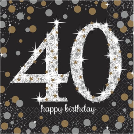 Amscan - Sparkling Celebrations - Servetten 40 Goud (16 stuks)