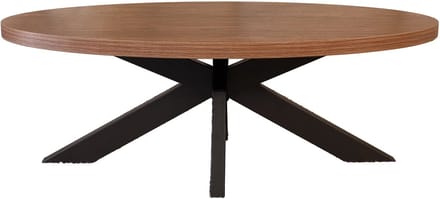 Salontafel ovaal bruin melamine 130cm Denzel ovale bijzettafel side table
