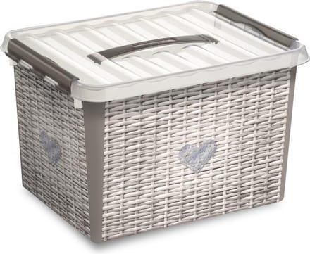 Sunware - Q-line opbergbox 'mand' 22L taupe - 40 x 30 x 26 cm
