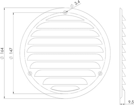 Ventilatierooster - Afdekrooster Muggengaas - Ventilatie Beveiligen - Duurzaam Metaal - 125mm Diameter - Wit