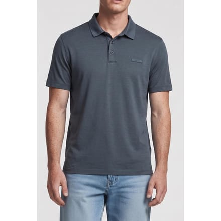 Calvin Klein Ss Slim Supima Logo Polo Dark Slate Maat: L | Poloshirts Outlet | Heren | Grijs