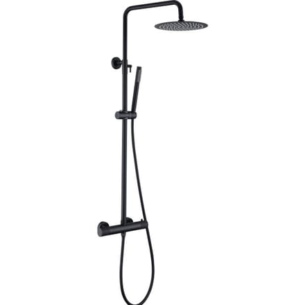 Luzzo® Serru Regendouche Diamond met Thermostaat- mat Zwart